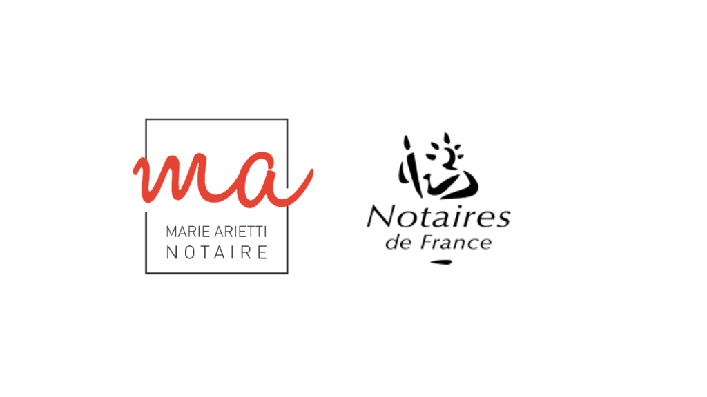 logo marie arietti notaire avec logo notaires de france